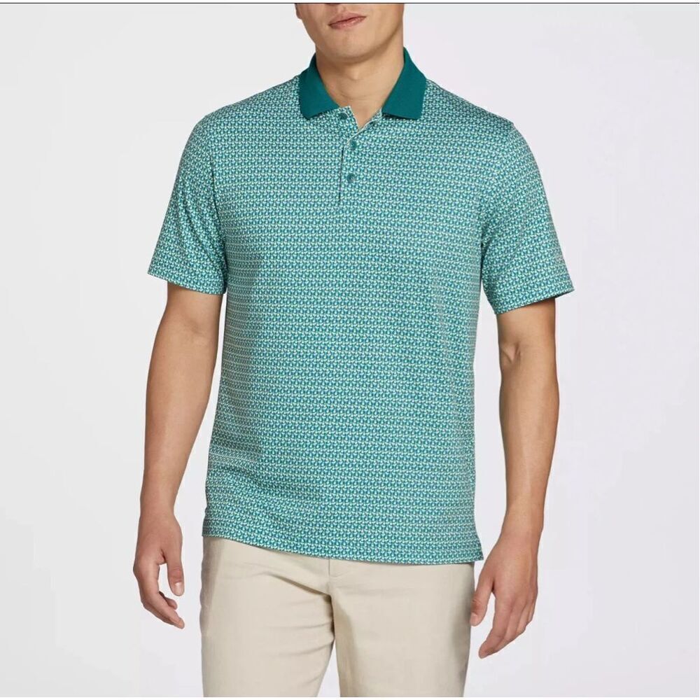 Walter Hagen Men's Small Clubhouse 19th Hole Golf Polo Shirt Club Green Martini
